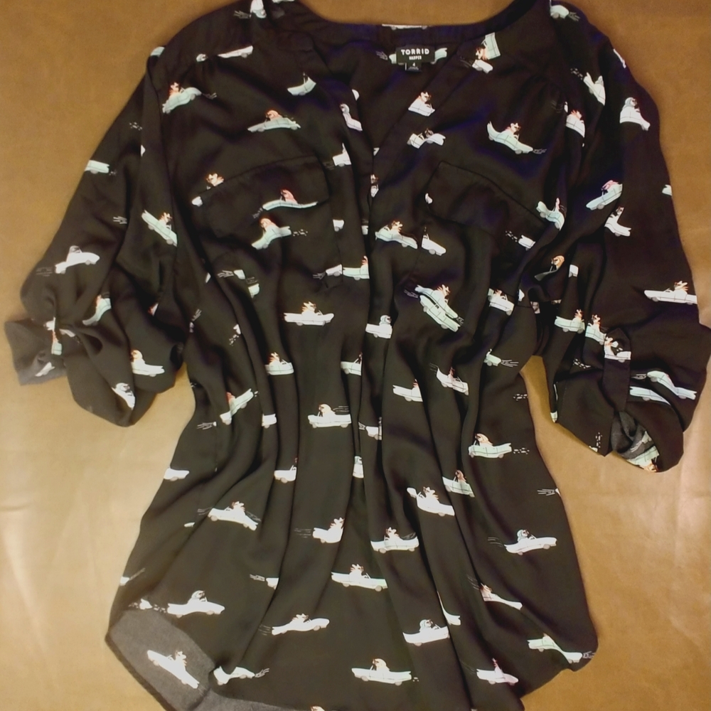 Torrid Novelty Print Blouse